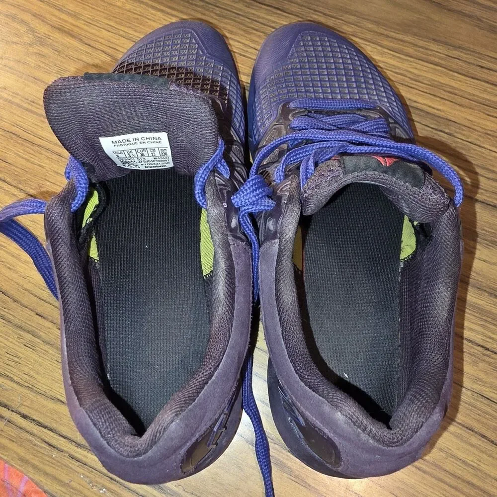 REEBOK CROSSFIT NANO 4.0 Sz6 Purple Blue Athletic Performance Lace Up Logo Shoes